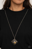 Paparazzi Accessories Timelessly Tilted Yellow Necklace - Pure Elegance by Kym