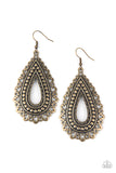 Paparazzi Accessories Texture Garden Brass Earrings - Pure Elegance by Kym