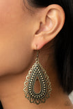 Paparazzi Accessories Texture Garden Brass Earrings - Pure Elegance by Kym