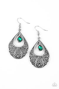 Paparazzi Accessories Garden Magic Green Earring - Pure Elegance by Kym