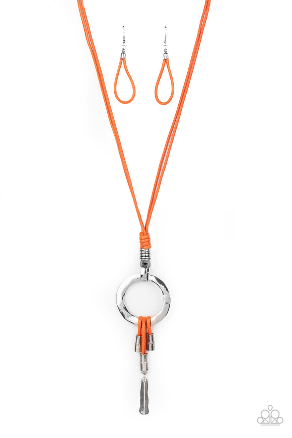 Paparazzi Accessories Tranquil Artisan - Orange Necklace - Pure Elegance by Kym