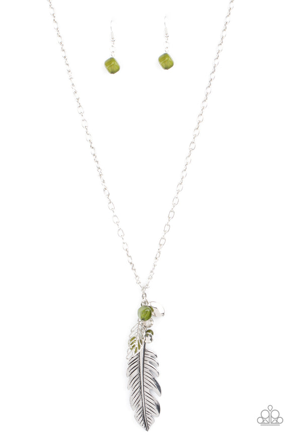 Paparazzi Accessories Feather Flair Green Necklace - Pure Elegance by Kym