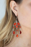 Paparazzi Accessories Clear The HEIR Orange Earrings - Pure Elegance by Kym