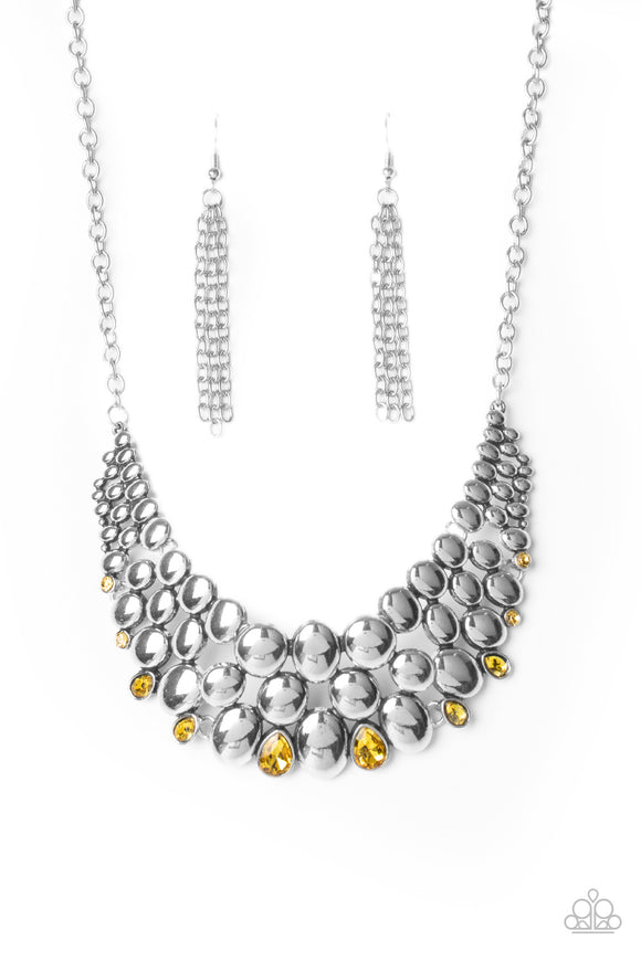 Paparazzi Jewelry Powerhouse Party - Yellow Necklace - Pure Elegance by Kym