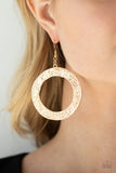 Paparazzi Accessories PRIMAL Meridian - Gold Earrings - Pure Elegance by Kym