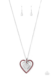 Paparazzi Accessories Bless Your Heart Red Necklace - Pure Elegance by Kym