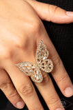 Paparazzi Jewelry Flauntable Flutter - Gold Butterfly Ring - Pure Elegance by Kym