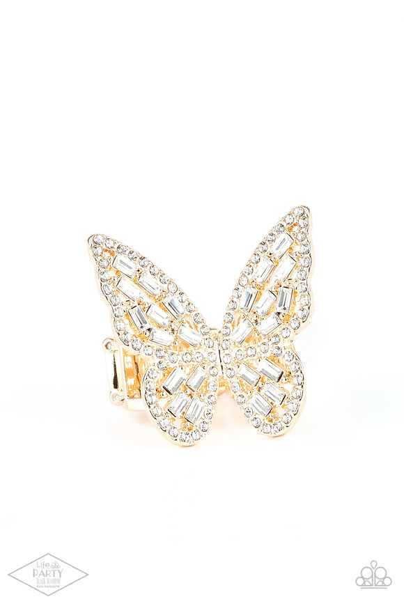 Paparazzi Jewelry Flauntable Flutter - Gold Butterfly Ring - Pure Elegance by Kym