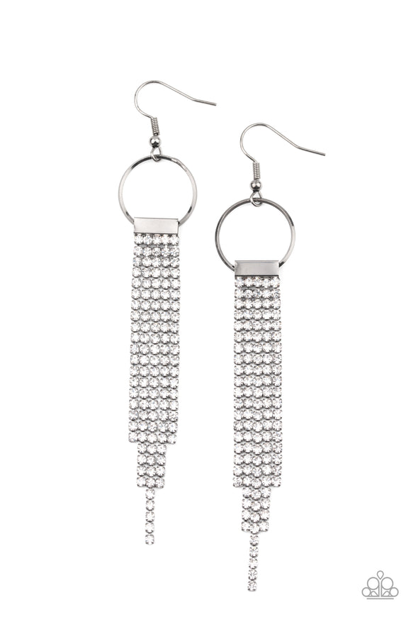 Paparazzi Jewelry Tapered Twinkle - White Earring - Pure Elegance by Kym