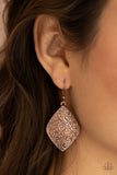 Paparazzi Accessories Flauntable Florals Copper Earrings - Pure Elegance by Kym