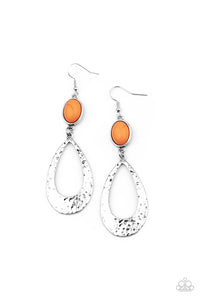 Paparazzi Accessories Badlands Baby - Orange Earrings - Pure Elegance by Kym
