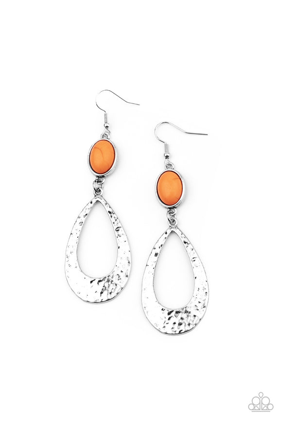 Paparazzi Accessories Badlands Baby - Orange Earrings - Pure Elegance by Kym