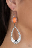 Paparazzi Accessories Badlands Baby - Orange Earrings - Pure Elegance by Kym