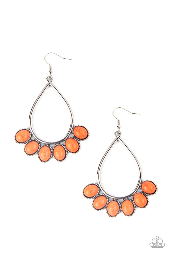 Paparazzi Accessories Stone Sky Orange Earrings - Pure Elegance by Kym