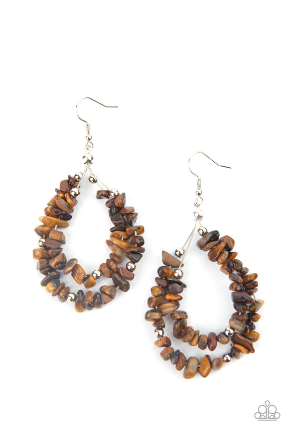 Paparazzi Jewelry Canyon Rock Art - Brown Earring - Pure Elegance by Kym