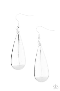 Paparazzi Accessories The Drop Off Silver Earring - Pure Elegance by Kym