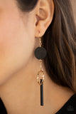 Paparazzi Accessories Raw Refinement - Black Earring - Pure Elegance by Kym
