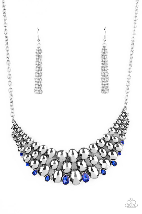 Paparazzi Accessories Powerhouse Party Blue Necklace - Pure Elegance by Kym
