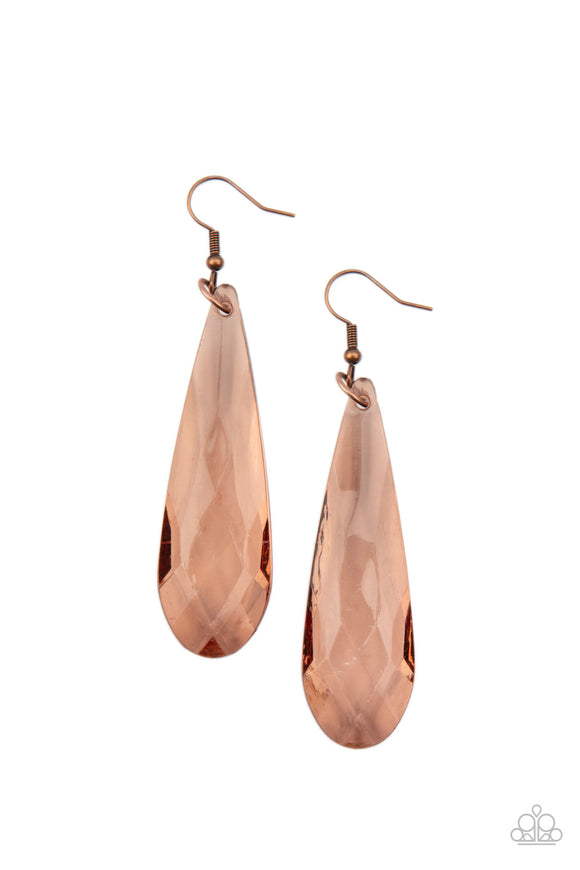 Paparazzi Jewelry Crystal Crowns - Copper Earring - Pure Elegance by Kym