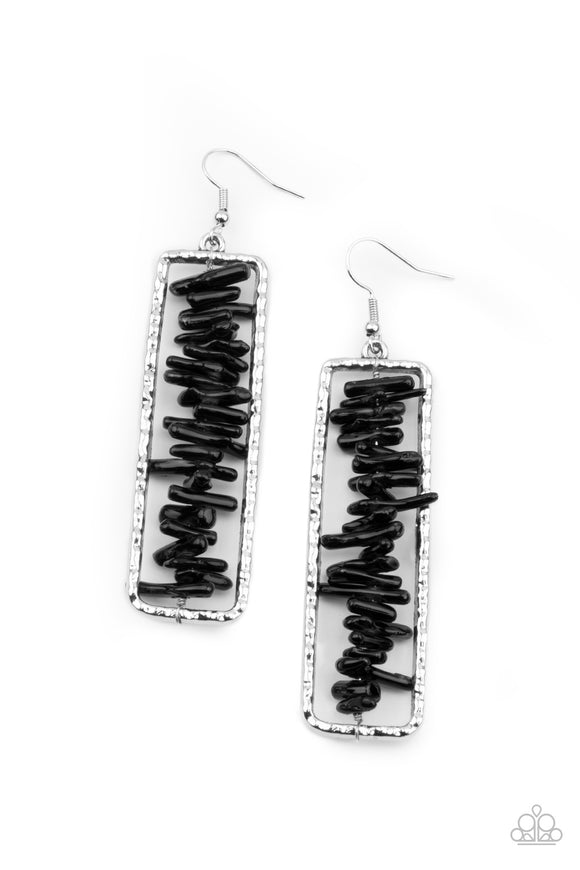 Paparazzi Jewelry Don't QUARRY, Be Happy - Black Earring - Pure Elegance by Kym