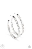 Paparazzi Accessories Borderline Brilliance White Earring - Pure Elegance by Kym