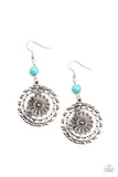 Paparazzi Accessories Flowering Frontiers - Blue Earrings - Pure Elegance by Kym