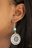 Paparazzi Accessories Flowering Frontiers - Blue Earrings - Pure Elegance by Kym