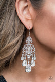 Paparazzi Accessories Queen Of All Things Sparkly White Earrings - Pure Elegance by Kym