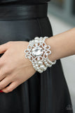 Paparazzi Accessories Rule The Room White Bracelet - Pure Elegance by Kym