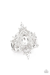 Paparazzi Accessories Mega Stardom White Ring - Pure Elegance by Kym