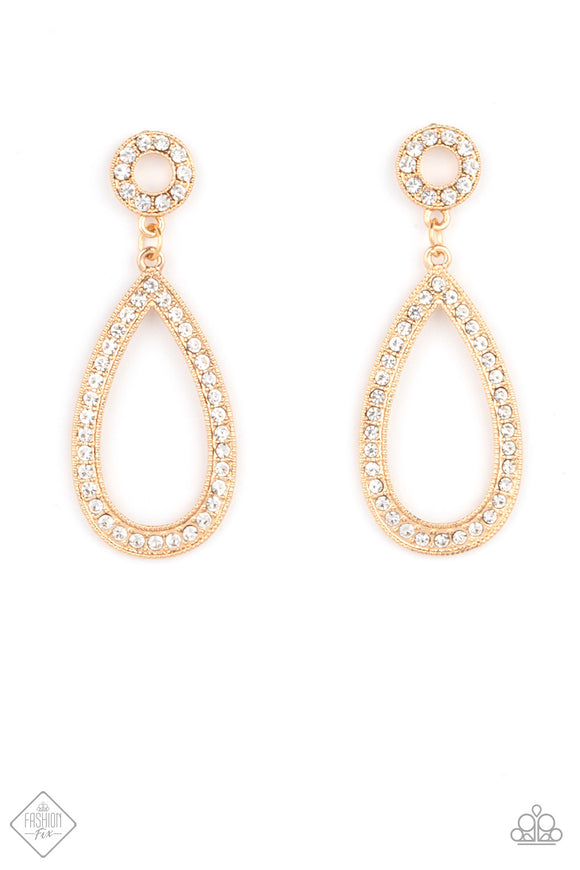 Paparazzi Jewelry Regal Revival - Gold Earring - Pure Elegance by Kym