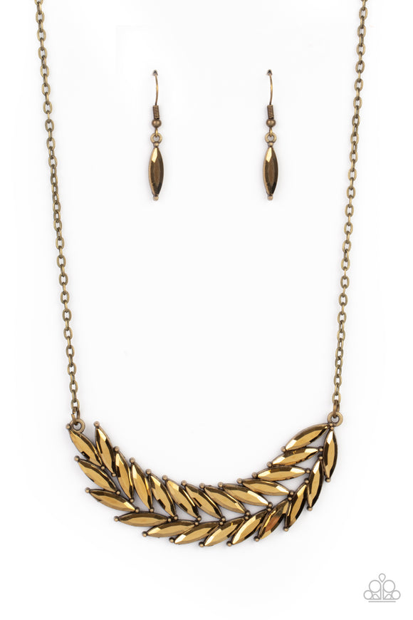 Paparazzi Jewelry Flight of FANCINESS - Brass Necklace - Pure Elegance by Kym