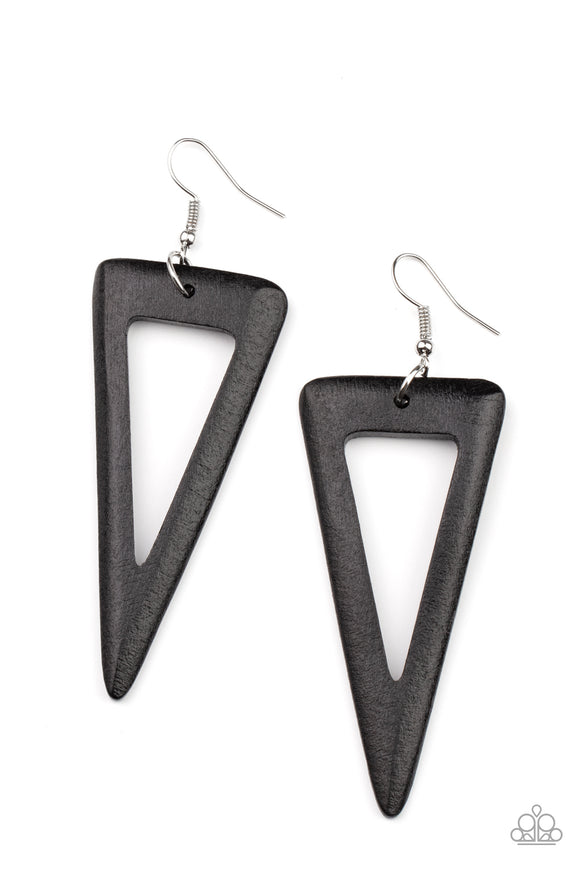 Paparazzi Accessories Bermuda Backpacker - Black Earring - Pure Elegance by Kym