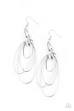 Paparazzi Accessories OVAL The Moon - Silver Earring - Pure Elegance by Kym