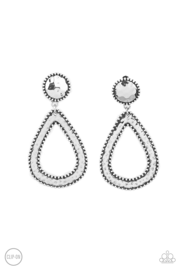 Paparazzi Accessories Beyond The Borders - Silver Earring - Pure Elegance by Kym