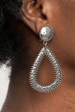 Paparazzi Accessories Beyond The Borders - Silver Earring - Pure Elegance by Kym