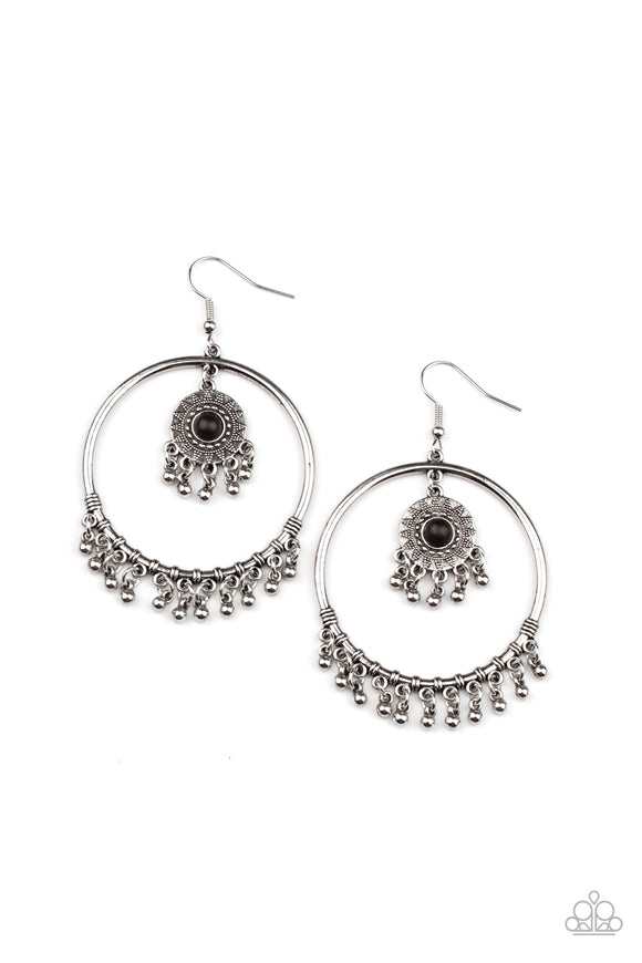 Paparazzi Accessories Sunny Equinox - Black Earrings - Pure Elegance by Kym