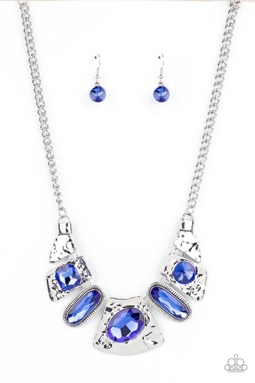 Paparazzi Accessories Futuristic Fashionista - Blue Necklace - Pure Elegance by Kym