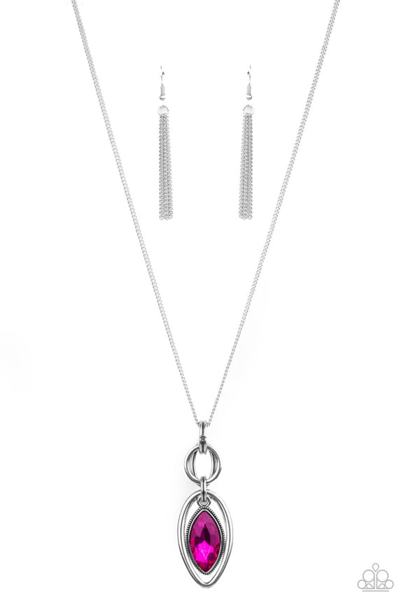 Paparazzi Jewelry Glamorously Glaring - Pink Necklace - Pure Elegance by Kym