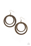 Paparazzi Accessories Rounded Out - Brass Earring - Pure Elegance by Kym