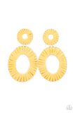 Paparazzi Jewelry Foxy Flamenco - Yellow Earring - Pure Elegance by Kym
