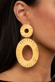 Paparazzi Jewelry Foxy Flamenco - Yellow Earring - Pure Elegance by Kym