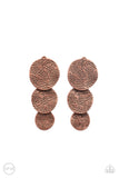 Paparazzi Jewelry Ancient Antiquity - Copper Clip-On Earring - Pure Elegance by Kym