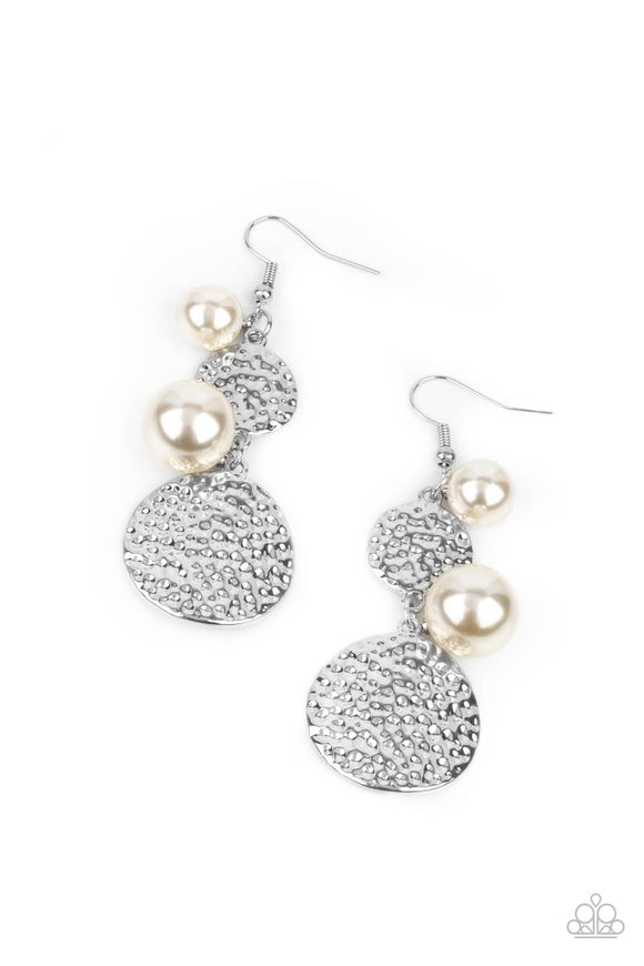 Paparazzi Jewelry Pearl Dive - White Earring - Pure Elegance by Kym