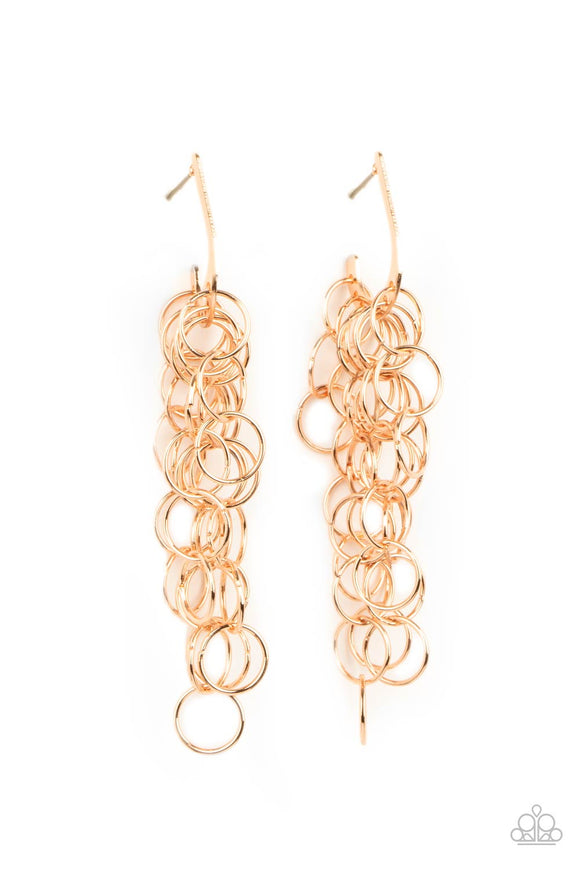 Paparazzi Jewelry Long Live The Rebels - Gold Earring - Pure Elegance by Kym