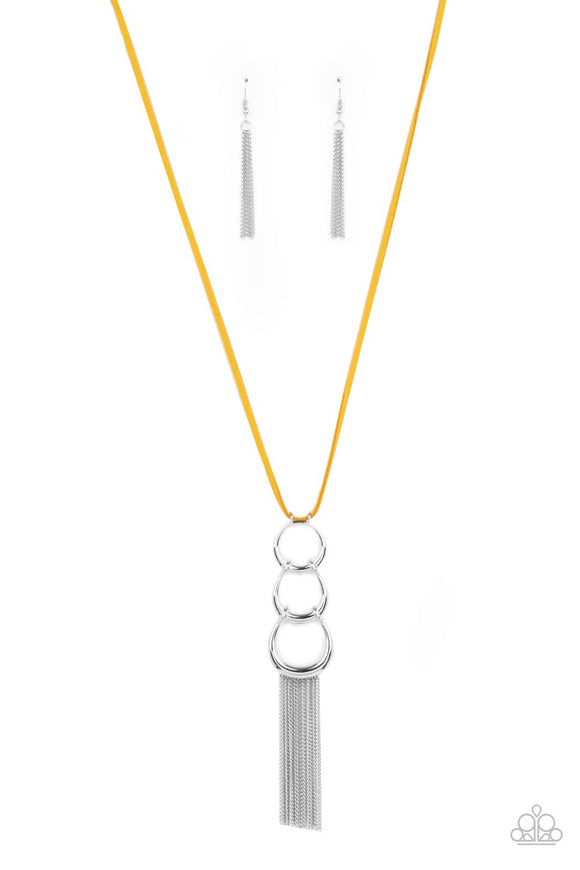 Paparazzi Jewelry Industrial Conquest - Yellow Necklace - Pure Elegance by Kym