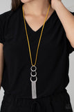 Paparazzi Jewelry Industrial Conquest - Yellow Necklace - Pure Elegance by Kym