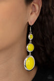 Paparazzi Jewelry Retro Reality - Yellow Earring - Pure Elegance by Kym