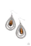 Paparazzi Jewelry Teardrop Torrent - Brown Earring - Pure Elegance by Kym