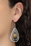 Paparazzi Jewelry Teardrop Torrent - Brown Earring - Pure Elegance by Kym